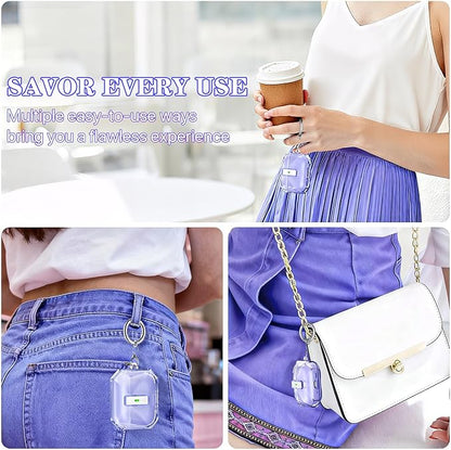 R-fun for AirPods Pro 3 Case (2025) Cover with Cleaning Kit, Military-Grade Shockproof Transparent Non-Yellowing, Auto Pop-Up Lid Design for AirPods Pro 3rd Generation Case, Clear Purple