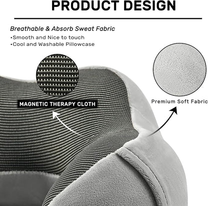 Neck Pillow Airplane-2 Pack Memory Foam Travel Pillow, Soft Support Travel Neck Pillow for Travelling, Sleeping Rest, Car, Train and Home Use (Black&Grey)