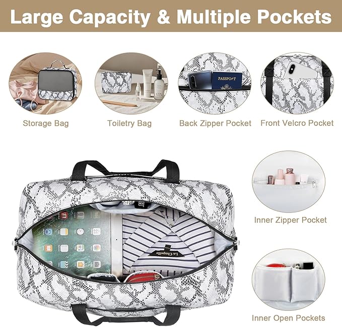 IBFUN Weekender Bags for Women, Travel Duffle Bag with Shoe Compartment Carry on Weekender Overnight Duffel for Weekend Travel Business Trip 3PCS