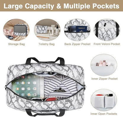 IBFUN Weekender Bags for Women, Travel Duffle Bag with Shoe Compartment Carry on Weekender Overnight Duffel for Weekend Travel Business Trip 3PCS