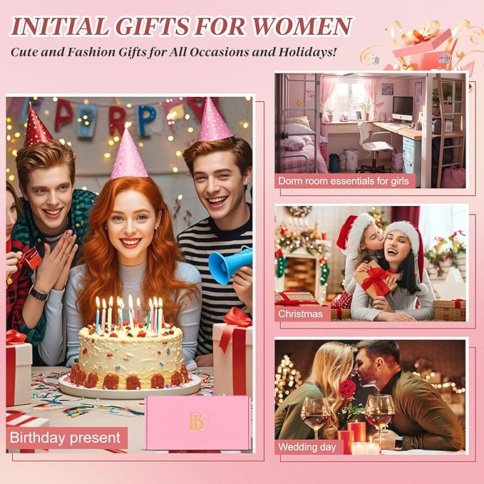 Monogrammed Make Up Bags for Women,Personalized Cosmetic Bags Women,Small Quilted Makeup Pouch,Cute Makeup Bag Travel,Birthday Gifts for Teen Girl (Pink F)