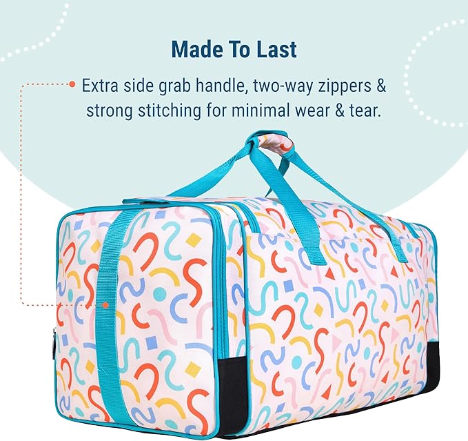 Wildkin Kids Weekender Duffel Bag – Carry-On Size for School, Travel, & Sleepovers