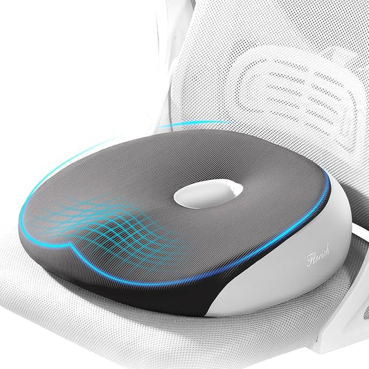 FLORICH Seat Cushion, Memory Foam Cushion for Office Chair, Ergonomic Office Seat Chair Cushion for Relieving Sciatica, Soft & Breathable Car Seat Cushion - Grey