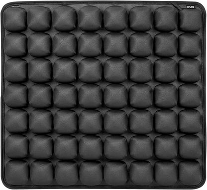 Adjustable Inflatable Seat Cushion with Built-in Pump - Portable Comfort for Airplane, Office, Car, Wheelchair & Outdoor Use - Lightweight, Durable, Black