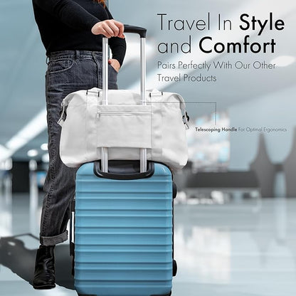 (Not Made In China) Carry-On Luggage Hardside Spinner, 4 Wheels, Lightweight and Expandable 22 Inch Suitcase Rolling Carryon (Blue)