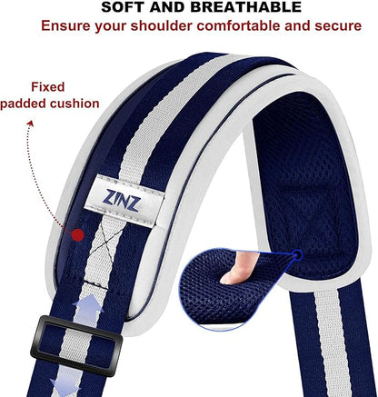 ZINZ 79.5" Universal Strap with Ultra-Thick Fixed Breathable Pad - Adjustable Heavy-Duty Shoulder Strap for Laptop, Crossbody, Luggage, Gym, Camera Bag and More - TW01B06