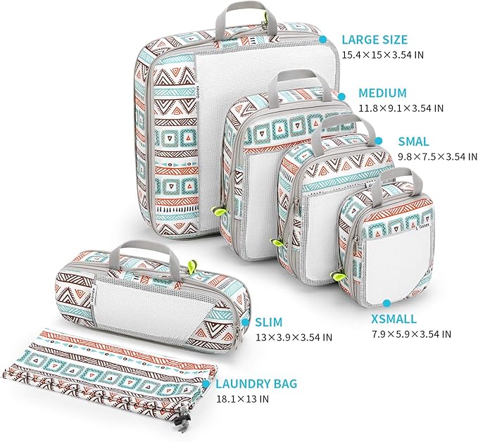 Compression Packing Cubes, Gonex Extensible Storage Mesh Bags Organizers