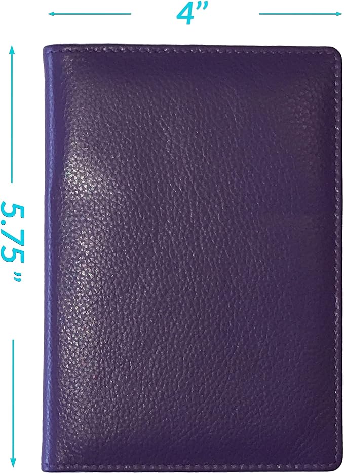 Personalized Monogrammed Dark Purple Leather RFID Passport Wallet