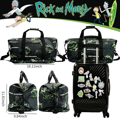 Rick and Morty Travel Duffel Bag with Bold Graphic Design, Durable Construction, Large Storage Space, Adjustable Shoulder Strap, Ideal for Travel, Gym and Outdoor Adventures