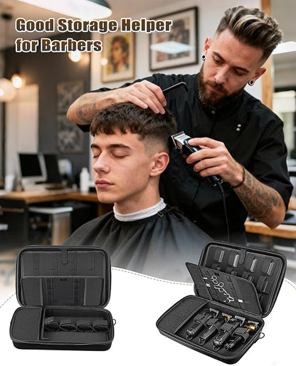 Barber Bags for Hair Clippers and Supplies, Hair Cutting Barber Case Supplies Organizer, Hair Trimmer Organizer for Men Razor Guard Grooming Kits (Case Only)