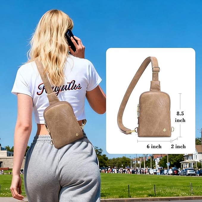 INICAT Sling Bag for Women Touchscreen Small Crossbody Cell Phone Purse Fanny Pack