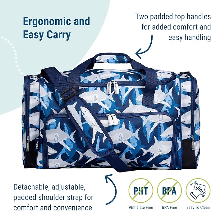 Wildkin Kids Weekender Duffel Bag – Carry-On Size for School, Travel, & Sleepovers