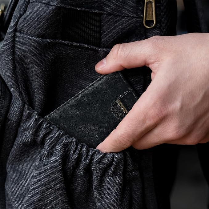 furid Card Wallet For Men Slim: Smart Rfid Minimalist Front Pocket Pop Up Wallet with ID Window - Stocking Stuffers Gifts Boxed for Husband Father at Birthday Anniversary