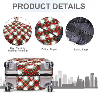 FOREVER QUEEN Retro grid Luggage Cover Suitcase Protector Suitcase Cover Anti-Scratch,Stretchable Bag Cover Washable Durable Polyester