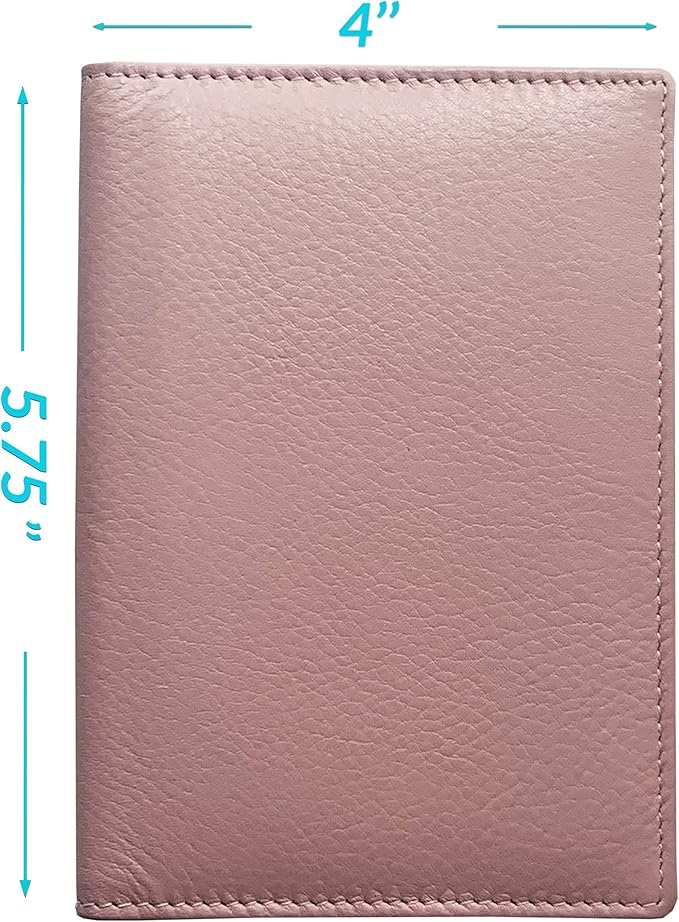 Personalized Monogrammed Blush Leather RFID Passport Wallet and Luggage Tag