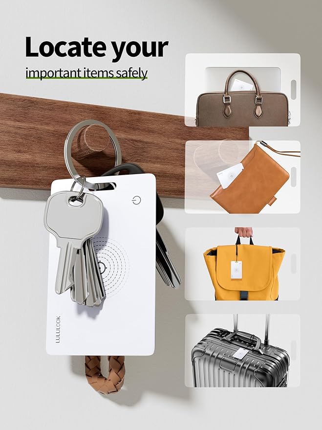 LULULOOK Wallet Tracker Card (iOS Only), Ultra Slim Airtag Wallet Works with Apple Find My, Wireless Rechargeable GPS Smartcard Tracker for Luggage, Tags, Passport, Purse, IP68 Waterproof, 1 Pack