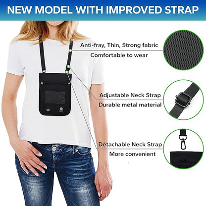 Travel Neck Wallet – Travel pouch and RFID Blocking Passport Holder for Women and Men - Slim Travel Wallet to Keep Your Cash, Passport, Credit Cards Safe. Easy to Conceal Passport Wallets.