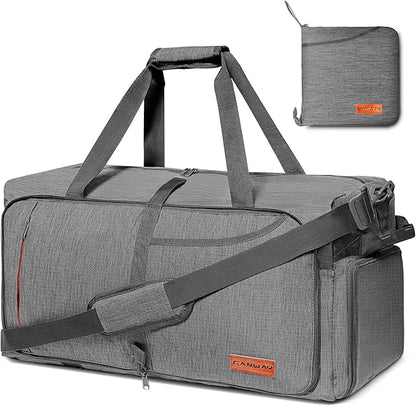 Canway 85L Travel Duffel Bag, Foldable Weekender Bag with Shoes Compartment for Men Women Water-proof & Tear Resistant