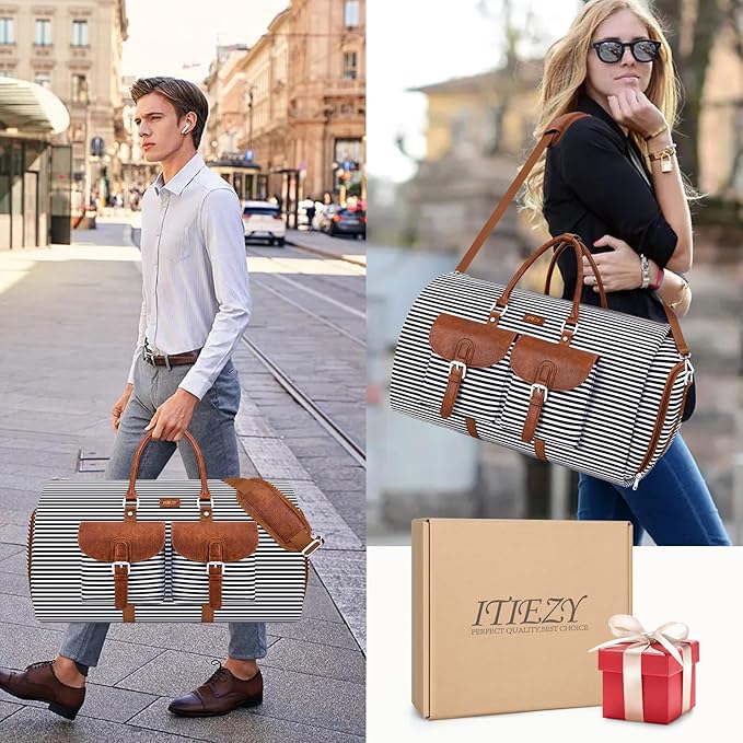Garment Duffle Bag for Travel - Convertible Carry on Garment Duffel Travel Bag for Women Men Large Weekender Bag with Shoes Pouch 2 in 1 Hanging Suit Travel Duffel Bag 3pcs Set