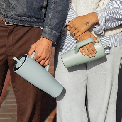 BrüMate Era 30 oz Tumbler with Handle and Straw | 100% Leakproof Insulated Water Bottle Tumbler with Lid and Flexible SoftSip Straw | Made of Stainless Steel | Cup Holder Friendly | 30oz (Rose Taupe)