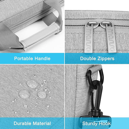 MOSISO Laptop Shoulder Bag 15.6 inch, 15-15.6 inch Computer Bag Compatible with MacBook Pro 16 inch, HP, Dell, Lenovo, Notebook with 2 Raised&1 Flapover&1 Horizontal Pocket&Handle&Belt, Gray