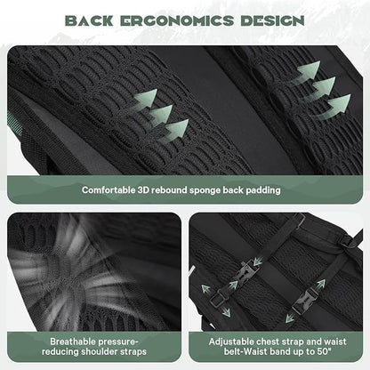 Maelstrom Hydration Hiking Backpack with 2L/3L Water Bladder, High Flow Bite Valve Camping Daypack Lightweight