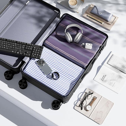 OLIXIS 28 Inch Luggage, Hardside Checked Suitcase with Spinner Wheels, Lightweight ABS Hard Shell Travel Luggage, TSA Approved Lock, Expandable Large Suitcase for Business & Travel–Black