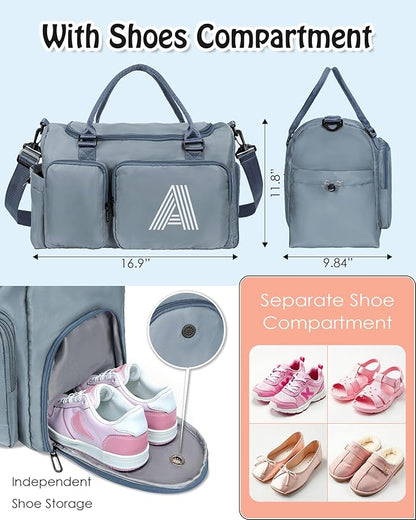 Initial Travel Duffle Bag, Sports Gym Bag, Personalized Weekender Bag,Monogram Overnight Bag, Birthday Gifts Daughter Gifts Friend Gifts, engagement gift, bridal shower gifts