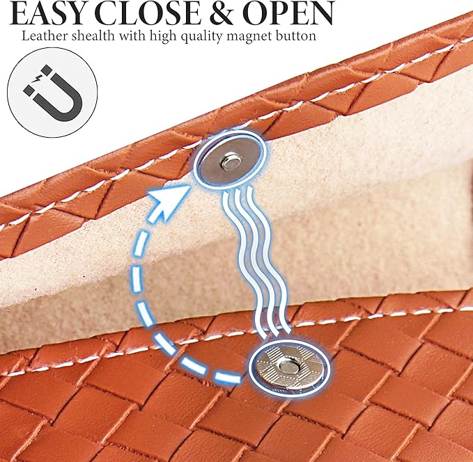 Pill Organizer,LIZIMANDU Weekly Travel Pill Case Box Medication Reminder Daily AM PM, Day Night 7 Compartments,for 4 Times A Day, 7 Days a Week-Includes Leather PU Carrying Case (1-Weave Brown)