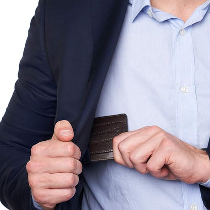 Alpine Swiss RFID Dermot Money Clip Front Pocket Wallet For Men Leather Comes in a Gift Box Brown