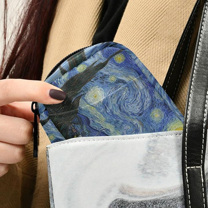 Pill Organizer Box Case Container Weekly Travel Daily 7 Day Pill Dispenser Sorter Vitamin Holder Medication Medicine Organizer Pill Case for Purse Small Compact Portable Cute Vangogh Star Sky