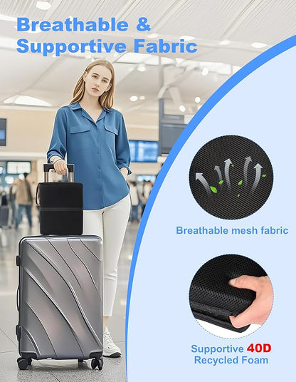 Airplane Seat Cushion Portable Travel Cushion for Comfort Foldable Stadium Pad with Breathable Fabric Seat Pad Perfect for Long Flights, Office, Bleacher, Camping