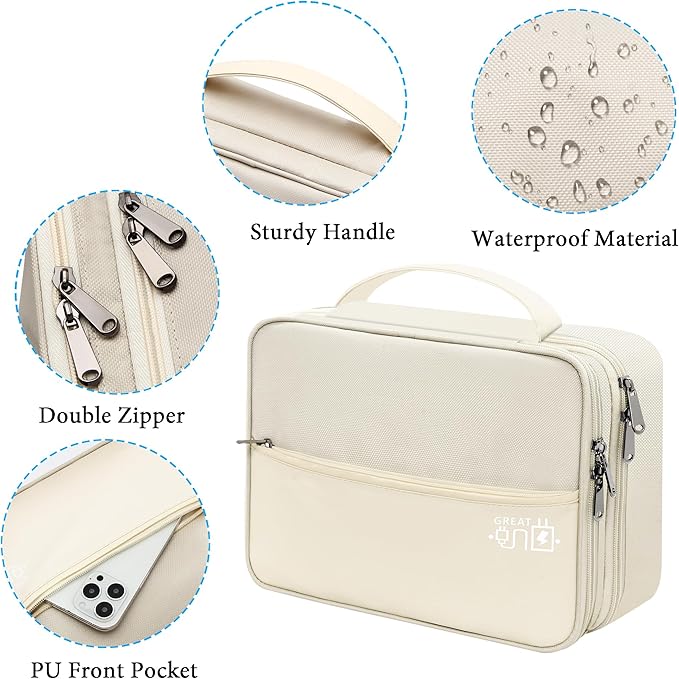 CILLA Electronic Organizer Travel Case, Travel Cord Organizer Case Portable Waterproof Cable Organizer Bag for Charger, Cord, USB, Power Bank, Earphone