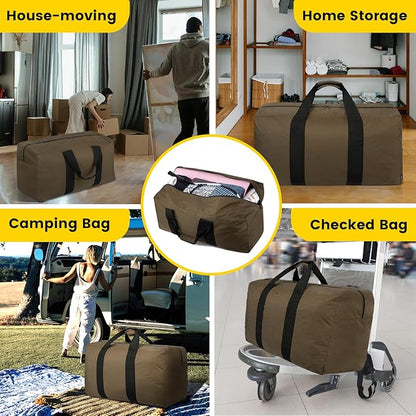Vorspack Extra Large Duffle Bag for Travel - 100L Duffel Bag for Men Gear Bag for Storage Foldable Weekender Bag for Overnight Camping - Khaki