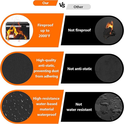 Fireproof Document Box,Portable File Organizer with Lock,Water-Resistant Document Organizer Collapsible File Cabinets for Home Office Safe Storage Box for Hanging Letter/Legal Folders-Orange