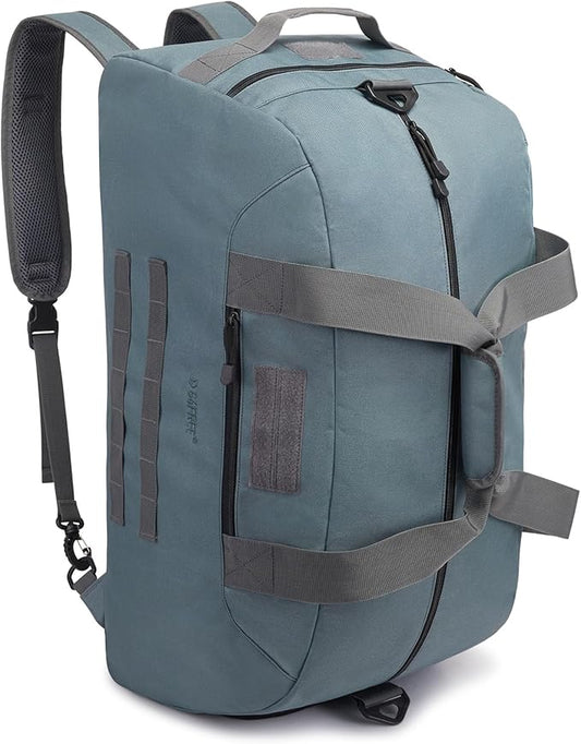 G4Free 70L Large Tactical Duffle Bag Men Sports Gym Backpack with Shoes Compartment Military MOLLE Duffel Backpack (Grey)