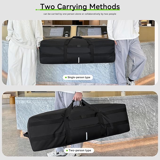 138L Extra Large Duffel Bag, 45.5'' Duffle Bag for Travel, Water Resistant & Foldable Luggage Bag, Camping Bag, Sports Equipment Storage Bag, Travel Tent Storage Bag, Moving Bag (Black)