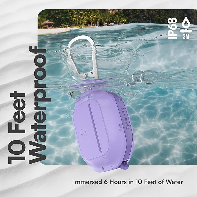 Keybudz for AirPods 4 Case with Lock - Fully Waterproof AirPods 4th Generation Case Cover - Keychain, Rugged Tough Protection, Hard Shell and Carabiner (Wild Lavender)