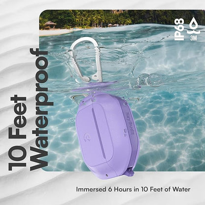 Keybudz for AirPods 4 Case with Lock - Fully Waterproof AirPods 4th Generation Case Cover - Keychain, Rugged Tough Protection, Hard Shell and Carabiner (Wild Lavender)