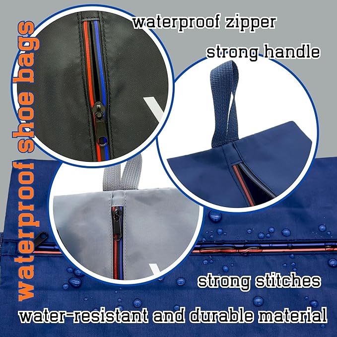 Set of Shoe Bags Large Waterproof Zipper and Material Dust and Smell Proof Versatile Durable Reliable Clothes Shoes Unisex Organizer Sports Travel Work School Storage Packing Lightweight Six-pack Gift