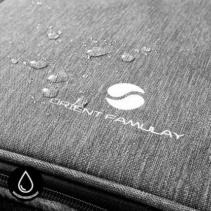 ORIENT FAMULAY Travel Organizer, Waterproof Cable Bag for Electronic Accessories Double Layer Large Shockproof Storage Bag for Cord, Hard Disk, Power Bank, Tablet -Gray