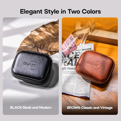 Linsoul ZiiGaat PELLEPOD Leather Earbud Case, Waterproof IEM Storage Box, Hard Carrying Bag, Protective Storage Box, Fit for Earphone ZS10 Pro, Zero: 2, EM6L, EW300, SuperMix 4, Orchestra Lite (Black)