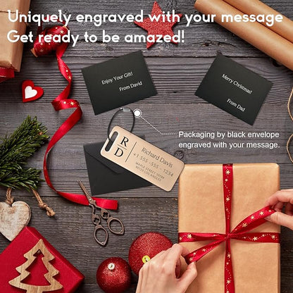 Personalized Luggage Tags for Suitcases 4 Pack - Stainless Steel Custom Luggage Tags for Backpacks & Bags, Sturdy, Waterproof & Heavy Duty (Rose Gold / 3" x 1.25")