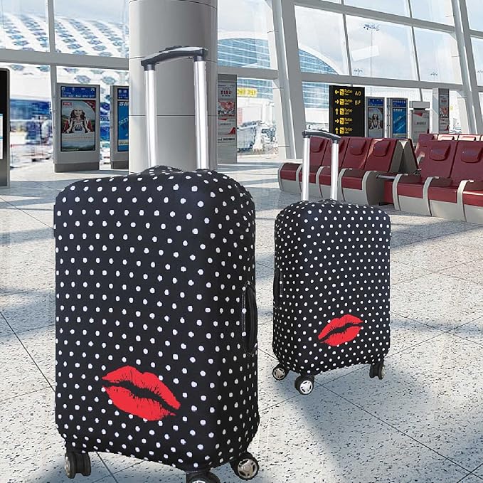 Explore Land Travel Luggage Cover Suitcase Protector Fits 27-30 Inch Case (Polkadot, L)