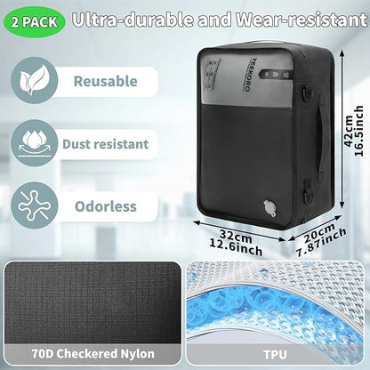 Compression Packing Cubes for Travel, Vacuum Bags for Business Trip, Professional IP67 Reusable Packing Cubes for 20 inch Suitcases, Organizer Bags for Luggage for Women & Men(2 PACK, No Pump)