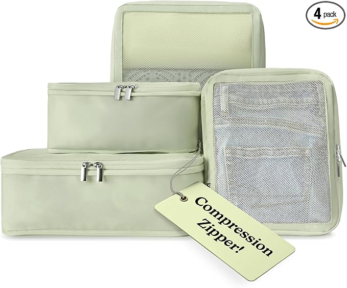 Vandel Space-Saving Compression Packing Cubes for Women, Men, Compressible Carry On Suit Case Organizer Luggage Packing Cubes for Travel Organizer Bags for Luggage and Backpacks, Suitcase Cube