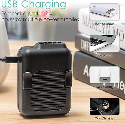 COMLIFE Portable Mini Waist Fan, 6000mAh Battery Powered Hands-free Wearable Fan With Max 23H Working Time, 3 Speeds, 5100RPM Strong Airflow for Jobsite, Farm, Fishing, Gardening And More