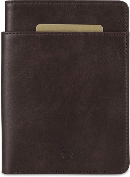 Vaultskin Leather Passport Holder, Slim RFID Blocking Travel Wallet for Men and Women, Fits Passport, Credit Cards, ID, Cash, Passport Cover Ideal Travel Accessories with Gift Box (Kensington)