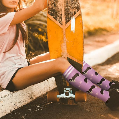 fenglaoda Compression Socks Women Men 6 Pairs, Knee High Best Support Circulation Socks for Running, Travel, Flight, Nurse