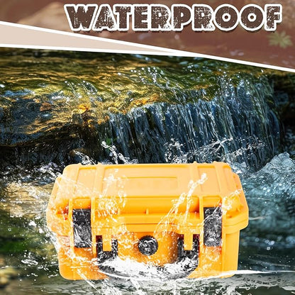 1 Pcs 14.3 x 11.4 x 4.5 Inch Waterproof Hard Case with DIY Customizable Foam Insert Portable Protective Case with Knife for Camera Drones Equipments Tools Test Instruments (Yellow)